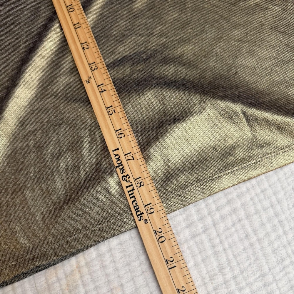 Porridge Shine Glam Tee Shirt Womens Medium Gold Metallic Anthropologie Y2K - Picture 16 of 16